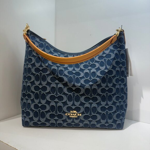 coach Laurel Large Shoulder Bag In Signature Denim CY697 - Picture 1 of 8